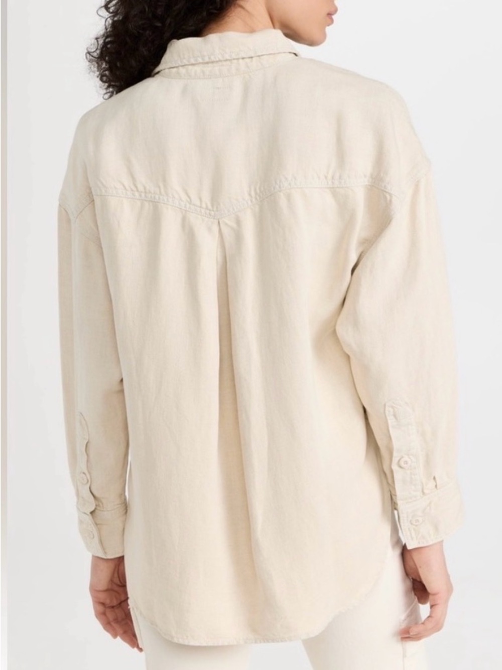Mother the piece of work shirt women’s medium white smoke button down - Picture 3 of 10